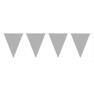 SILVER METALLIC MINI TRIANGLE PARTY BUNTING - 3M