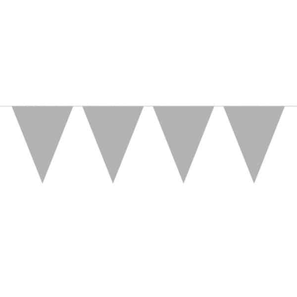 SILVER METALLIC MINI TRIANGLE PARTY BUNTING - 3M