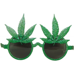 CANNABIS LEAF NOVELTY PARTY GLASSES