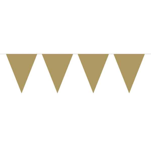 GOLD METALLIC MINI TRIANGLE PARTY BUNTING - 3M