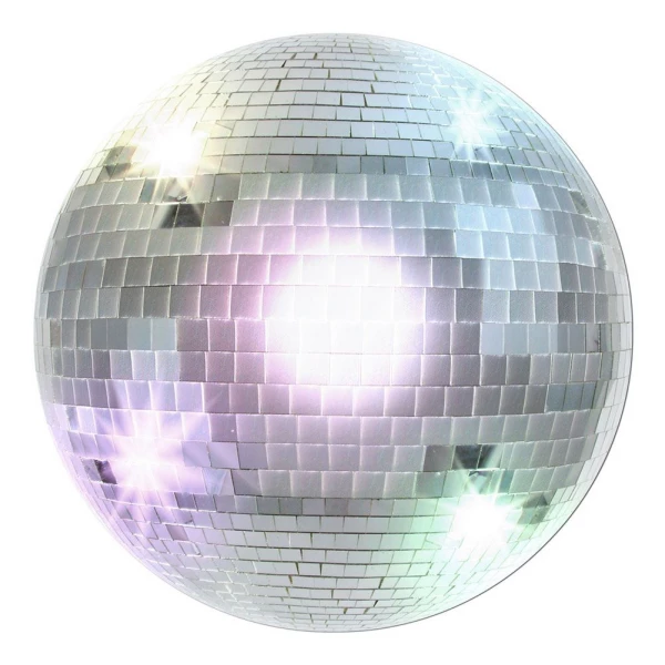 LARGE DISCO BALL CUTOUT DECORATION - 34CM