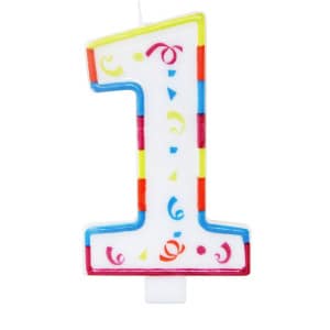 XL NUMBER 1 MULTICOLOURED BIRTHDAY CANDLE