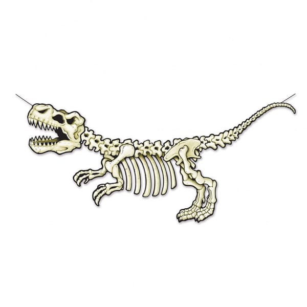 T-REX SKELETON HANGING PARTY BANNER - 1.5M