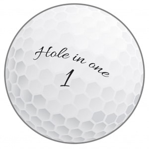 GOLF BALL HOLE IN ONE CUTOUT DECORATION - 26CM