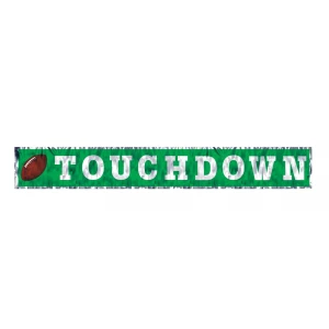 AMERICAN FOOTBALL TOUCHDOWN FRINGED FOIL BANNER 1.52M