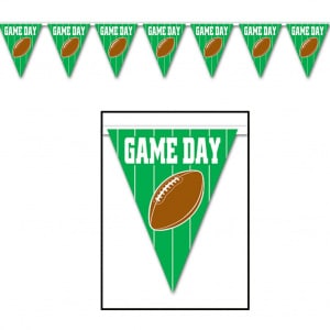 AMERICAN FOOTBALL SUPER BOWL "GAME DAY" TRIANGLE FLAG BUNTING - 3.65M