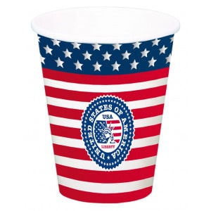 8 X USA AMERICAN FLAG XL PARTY CUPS - 700ML