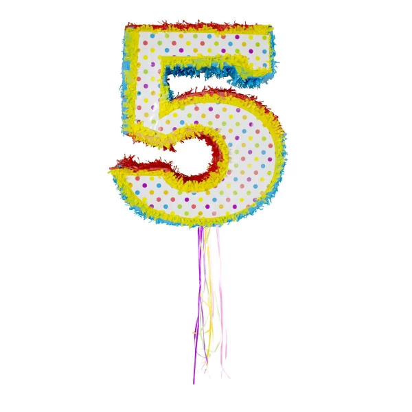 NUMBER 5 BIRTHDAY PINATA - 49CM