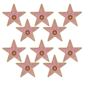 10 X MINI HOLLYWOOD STAR CUTOUT DECORATIONS - 13CM