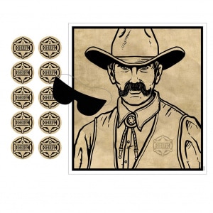 PIN THE BADGE ON THE SHERIFF PARTY GAME - 41CM X 46CM