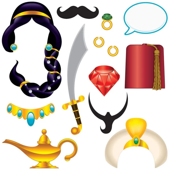 13 X ARABIAN NIGHTS PHOTO BOOTH / SELFIE PROPS - 5CM - 46CM