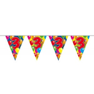 3RD BIRTHDAY TRIANGLE PARTY BUNTING BALLOON DESIGN - 10M
