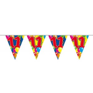 11TH BIRTHDAY TRIANGLE PARTY BUNTING BALLOON DESIGN - 10M