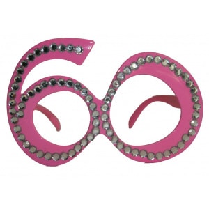 60TH PINK DIAMANTE BIRTHDAY AGE PARTY GLASSES