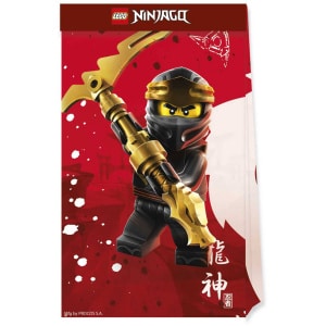 4 x Lego Ninjago Compostable Party Gift / Loot Bags