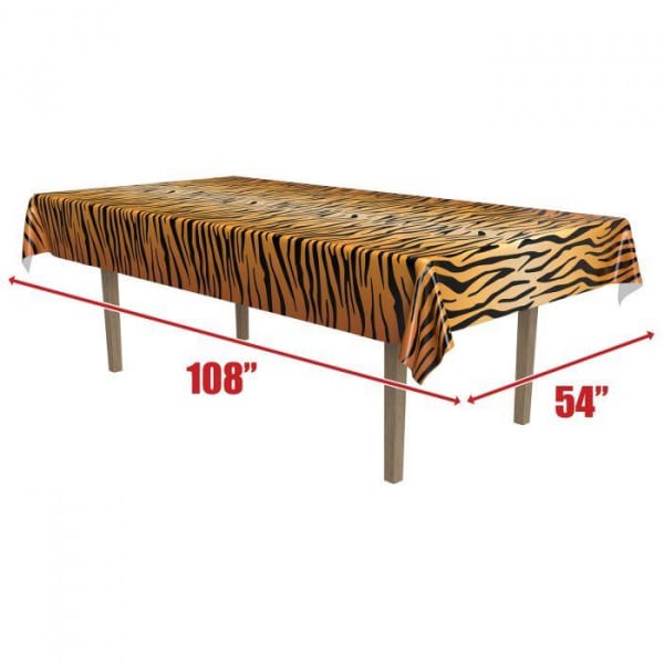 Tiger Skin Print Party Tablecloth - 2.75m X 1.37m