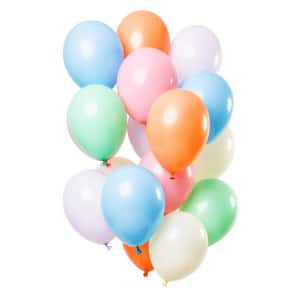 15 x Deluxe Toning Pastel Colours Party Balloons - 30cm