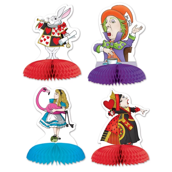 4 X Alice In Wonderland Mini Table Decorations - 12.5cm