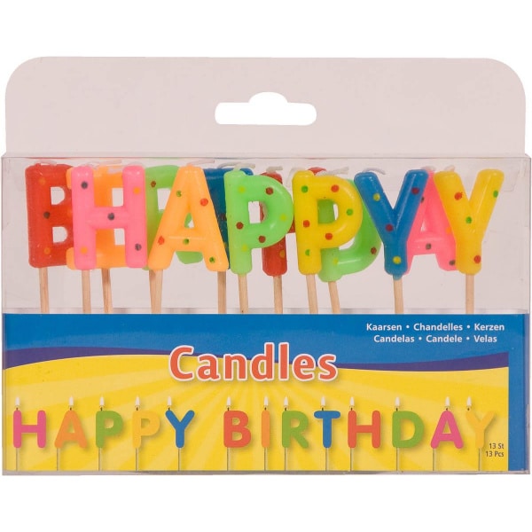 Rainbow Multicoloured Happy Birthday Letter Candles