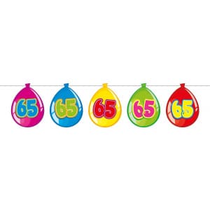 65th Birthday Balloon Shapes Party Banner - 10m