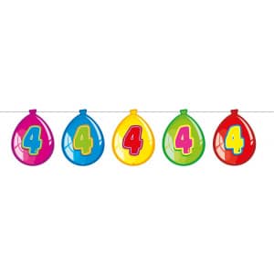 4th Birthday Balloon Shapes Party Banner - 10m
