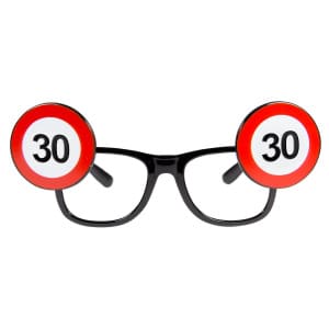 30th Birthday Traffic Sign Party Glasses
