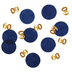60th Celebration Elegant True Blue Table Confetti - 25g