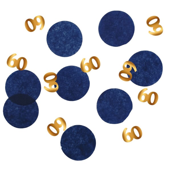 60th Celebration Elegant True Blue Table Confetti - 25g