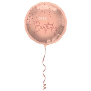 Happy Birthday Elegant Lush Blush Rose Gold Foil Party Balloon - 45cm