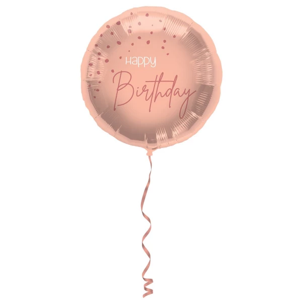 Happy Birthday Elegant Lush Blush Rose Gold Foil Party Balloon - 45cm