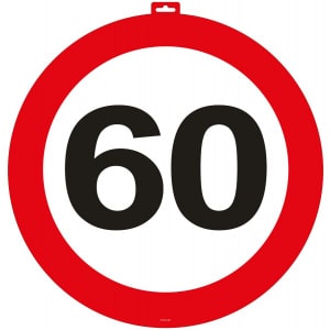60th Birthday Party Door Traffic Sign - 47cm