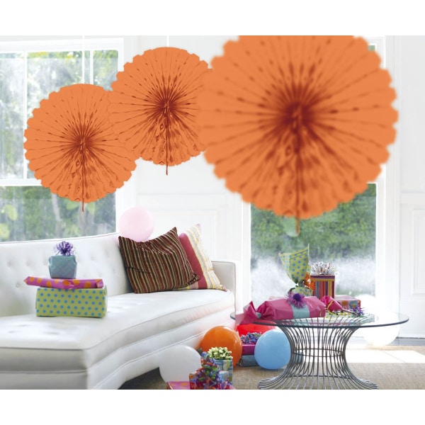 Salmon Pink Honeycomb Hanging Fan Decoration - 45cm