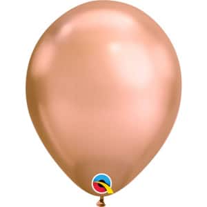 100 x Rose Gold Metallic Deluxe Qualatex Party Balloons - 28cm