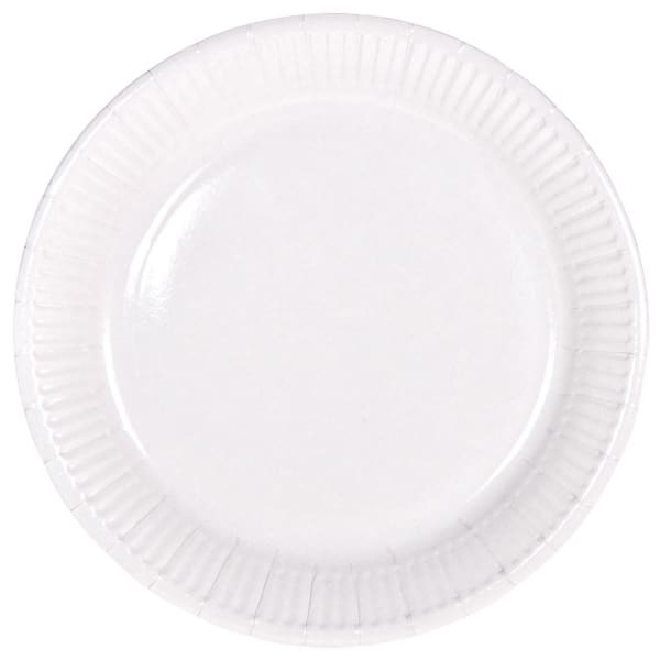 8 x White Paper Party Plates - 23cm