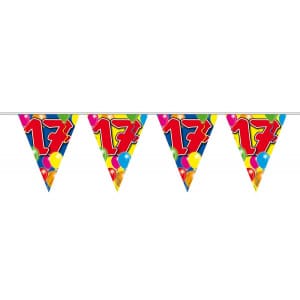 17th Birthday Triangle Party Bunting Balloon Design - 10m