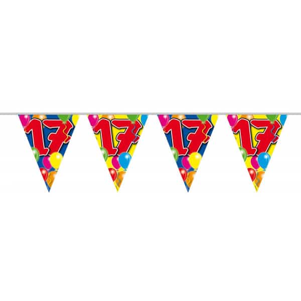 17th Birthday Triangle Party Bunting Balloon Design - 10m