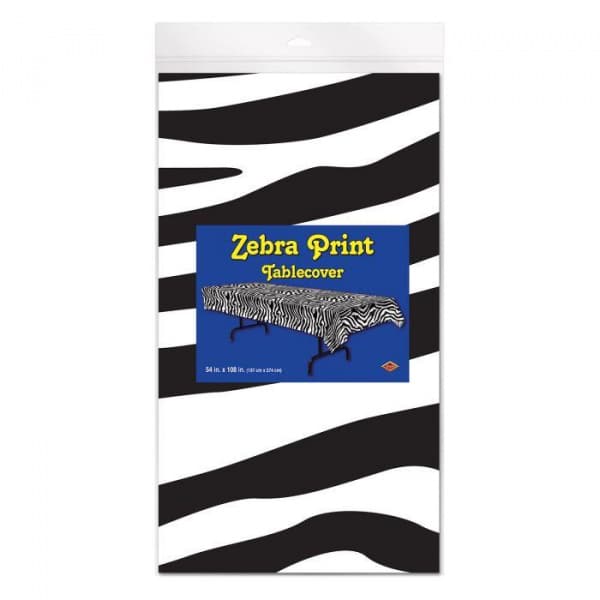 Zebra Print Party Tablecloth - 2.75m X 1.37m