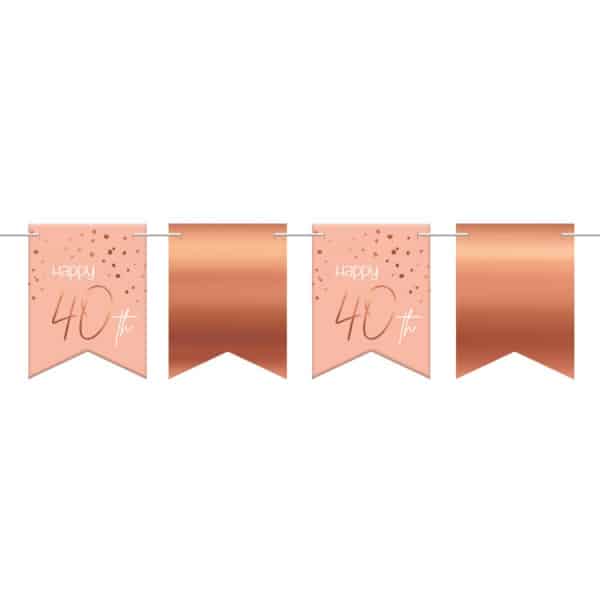 Happy 40th Birthday Bunting Elegant Lush Blush - 6m