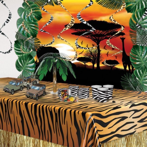 Tiger Skin Print Party Tablecloth - 2.75m X 1.37m