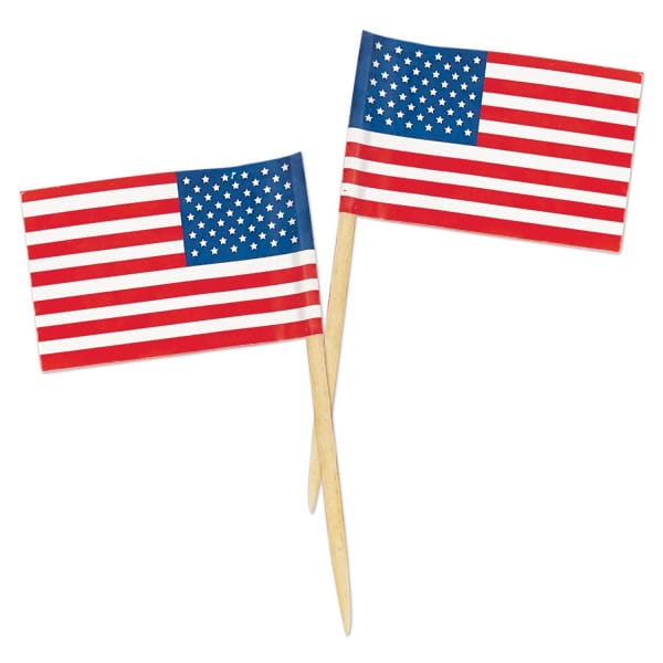 50 x USA Flag Party Cocktail Picks