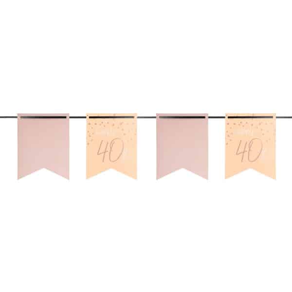 Happy 40th Birthday Bunting Elegant Lush Blush - 6m