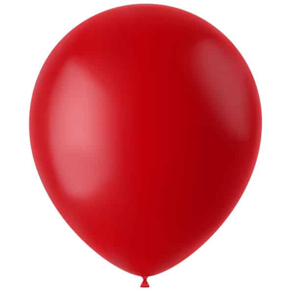 100 x Ruby Red Deluxe Matt Party Balloons - 33cm