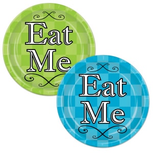 8 x Alice In Wonderland "Eat Me" Disposable Paper Plates