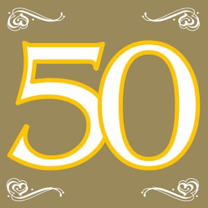 20 x Gold 50th Anniversary / Birthday Paper Party Napkins - 33cm