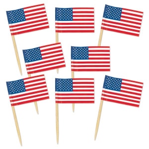 50 x USA Flag Party Cocktail Picks