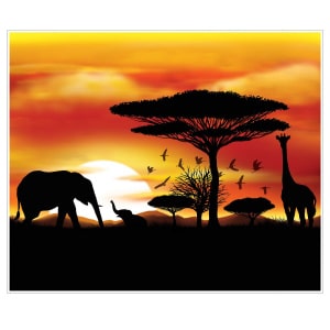 Safari Sunset Insta-Mural Scene Setter - 152cm X 183cm