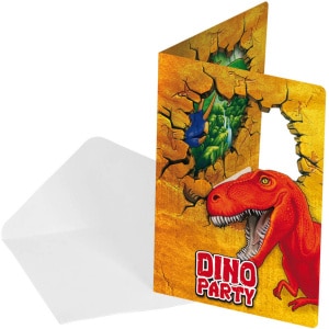 6 x Dinosaur Party Invitations