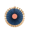 3 x Toning Honeycomb Concertina Paper Fans Elegant True Blue - 25cm-35cm