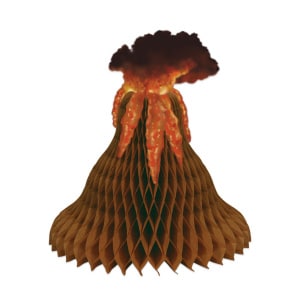 Erupting Volcano Honeycomb Decoration - 38cm