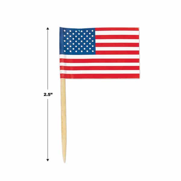 50 x USA Flag Party Cocktail Picks